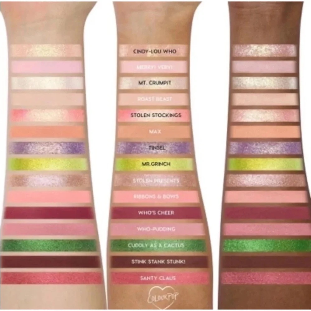 Colourpop x How the Grinch Stole Christmas 15 Pan Eyeshadow Makeup Palette NEW